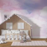 Tapet Personalizat Taramul Printeselor pentru copii cu cer innorat in nuante de mov si roz - MAUVE SERENITY