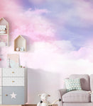 Tapet Personalizat Taramul Printeselor pentru copii cu cer innorat in nuante de mov si roz - MAUVE SERENITY