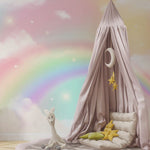 Tapet Personalizat Taramul Printeselor pentru copii cu cer multicolor si curcubeu - FAIRY RAINBOW