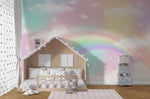 Tapet Personalizat Taramul Printeselor pentru copii cu cer multicolor si curcubeu - FAIRY RAINBOW