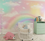 Tapet Personalizat Taramul Printeselor pentru copii cu cer multicolor si curcubeu - FAIRY RAINBOW