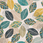 Tapet Personalizat Natura cu frunze abstracte colorate in stil tribal - TRIBAL LEAVES