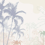 Tapet Personalizat Natura pentru copii cu palmieri abstracti in nuante pastelate - PASTEL PALM TREES