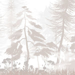 Tapet Personalizat Natura pentru copii cu padure de conifere in nuante bej - PASTEL BEIGE FOREST