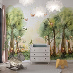 Tapet Personalizat Natura pentru copii cu copaci, licurici si fluturi - FAIRY BUTTERFLY FOREST
