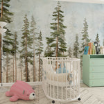 Tapet Personalizat Natura pentru copii cu brazi inalti  - NORWAY SPRUCE