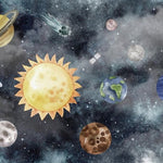 Tapet Personalizat Universul Spatial pentru Copii cu planete si spatiu in stil watercolor - SPACE PLANETS