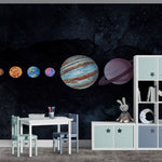 Tapet Personalizat Universul Spatial pentru Copii cu planete in spatiu  - PLANETS ALIGNED