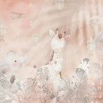Tapet Personalizat Jungla Amazoniana cu animale exotice in jungla amazoniana - PASTEL JUNGLE ANIMALS