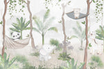 Tapet Personalizat Jungla Amazoniana cu padure exotica cu hamace si animale - AMAZONIAN HAMMOCK