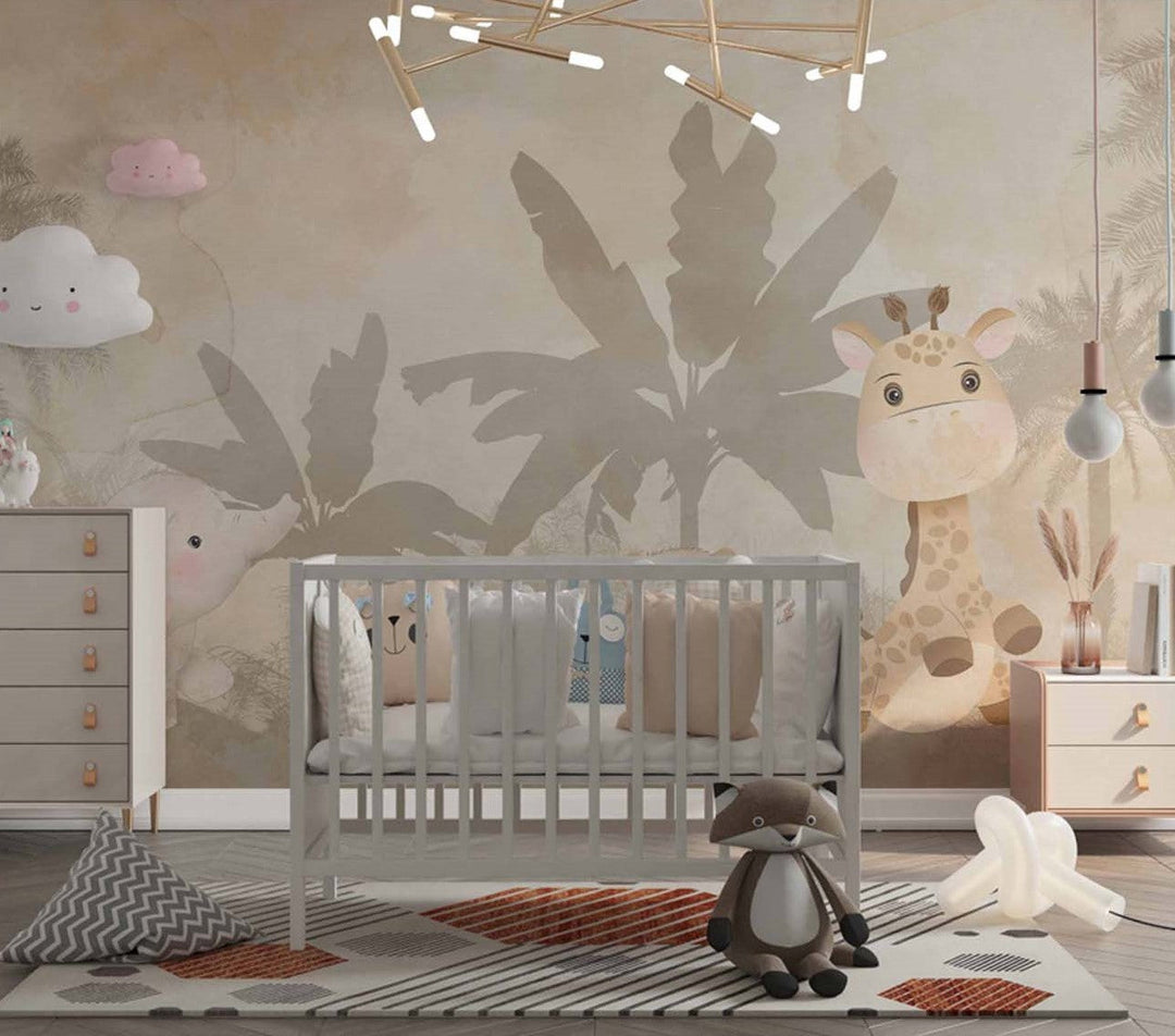 Tapet Personalizat Jungla Amazoniana cu vegetatie tropicala in stil vintage - VINTAGE ANIMAL JUNGLE