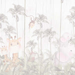Tapet Personalizat Jungla Amazoniana cu padure de palmieri in nuante estompate si fundal texturat - FADED TEXTURED AMAZON