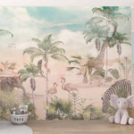 Tapet Personalizat Jungla Amazoniana cu animale in vegetatie desertica si dune de nisip - DESERT ANIMALS DUNES