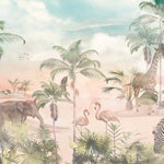 Tapet Personalizat Jungla Amazoniana cu animale in vegetatie desertica si dune de nisip - DESERT ANIMALS DUNES