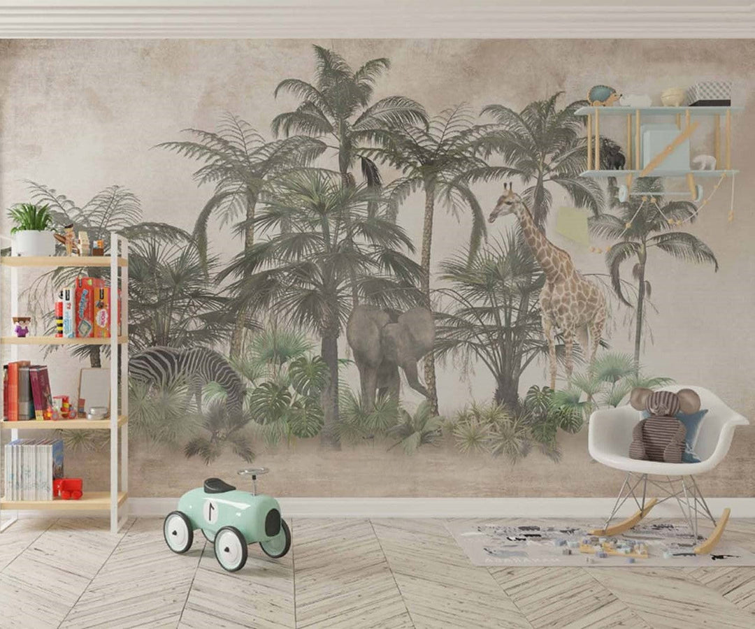 Tapet Personalizat Jungla Amazoniana cu insula cu vegetatie si animale exotice - AMAZONIAN PATCH