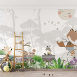 Tapet Personalizat Jungla Amazoniana cu vegetatie vibranta si animale in trenulet - EXOTIC TRAVELS