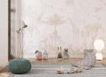 Tapet Personalizat Jungla Amazoniana cu peisaj tropical in nuante de bej estompat - FADED BEIGE JUNGLE