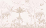 Tapet Personalizat Jungla Amazoniana cu peisaj tropical in nuante de bej estompat - FADED BEIGE JUNGLE