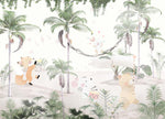 Tapet Personalizat Jungla Amazoniana cu animale care canta si jongleaza printre palmieri - MUSICAL PALMS