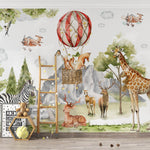Tapet Personalizat Jungla Amazoniana cu animale salbatice intr-un peisaj montan - MOUNTAIN FOREST ANIMALS