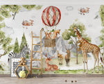 Tapet Personalizat Jungla Amazoniana cu animale salbatice intr-un peisaj montan - MOUNTAIN FOREST ANIMALS