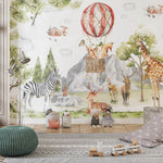 Tapet Personalizat Jungla Amazoniana cu animale salbatice intr-un peisaj montan - MOUNTAIN FOREST ANIMALS