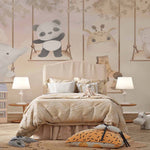 Tapet Personalizat Lumea Animalelor cu animale exotice care se dau in leagan - SWINGING ANIMALS