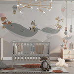 Tapet Personalizat Lumea Animalelor cu balene calatoare si peisaj marin  - WHALE TRAVEL