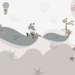 Tapet Personalizat Lumea Animalelor cu balene calatoare si peisaj marin  - WHALE TRAVEL