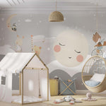 Tapet Personalizat Lumea Animalelor cu animalute mergand pe luna  - MOON WALKING