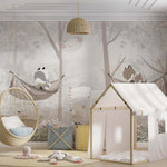 Tapet Personalizat Lumea Animalelor cu animale in hamac in nuante de bej si maro - ANIMAL'S NAP TIME