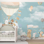 Tapet Personalizat Lumea Animalelor cu animale cantand printre nori  - SINGING IN THE CLOUDS
