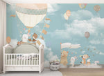 Tapet Personalizat Lumea Animalelor cu animale cantand printre nori  - SINGING IN THE CLOUDS