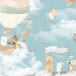 Tapet Personalizat Lumea Animalelor cu animale cantand printre nori  - SINGING IN THE CLOUDS