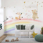 Tapet Personalizat Lumea Animalelor cu animalute cantand pe curcubeu - THE RAINBOW SONG