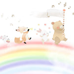 Tapet Personalizat Lumea Animalelor cu animalute cantand pe curcubeu - THE RAINBOW SONG