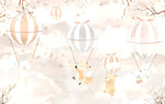 Tapet Personalizat Lumea Animalelor cu animale cantand in baloane cu aer cald  - BLISSFULLY SINGING