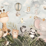 Tapet Personalizat Lumea Animalelor cu pui de animalute prin frunzele dense tropicale  - KINGS OF THE JUNGLE
