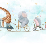 Tapet Personalizat Lumea Animalelor cu animale pe franghie si cos cu flori  - FLOWER DELIVERY
