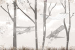 Tapet Personalizat Micii Exploratori cu avioane zburand prin padure - FOREST PLANES