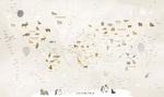 Tapet Personalizat Micii Exploratori cu harta lumii bej cu animale - BEIGE ANIMAL MAP