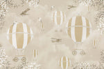 Tapet Personalizat Micii Exploratori cu baloane cu aer cald in nuante sepia - SEPIA SPRING BALLONS