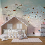 Tapet Personalizat Micii Exploratori cu harta lumii multicolora - MULTICOLOR WORLD