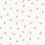 Tapet Personalizat Inspiratie Scandinava cu model abstract cu frunze maro si fundal crem - SOFT LEAF PATTERN