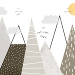 Tapet Personalizat Inspiratie Scandinava pentru Copii cu munti abstracti in nuante cafenii maro - CHOCOLATE MOUNTAINS