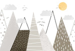 Tapet Personalizat Inspiratie Scandinava pentru Copii cu munti abstracti in nuante cafenii maro - CHOCOLATE MOUNTAINS