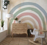 Tapet Personalizat Inspiratie Scandinava pentru Copii cu curcubeu vintage - VINTAGE RAINBOW
