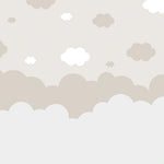 Tapet Personalizat Inspiratie Scandinava pentru Copii cu nori in nuante de bej si alb - BEIGE SLEEPY CLOUDS