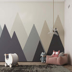 Tapet Personalizat Inspiratie Scandinava pentru Copii cu munti in forme geometrice abstracte  - GEOMETRIC MOUNTAINS