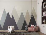Tapet Personalizat Inspiratie Scandinava pentru Copii cu munti in forme geometrice abstracte  - GEOMETRIC MOUNTAINS